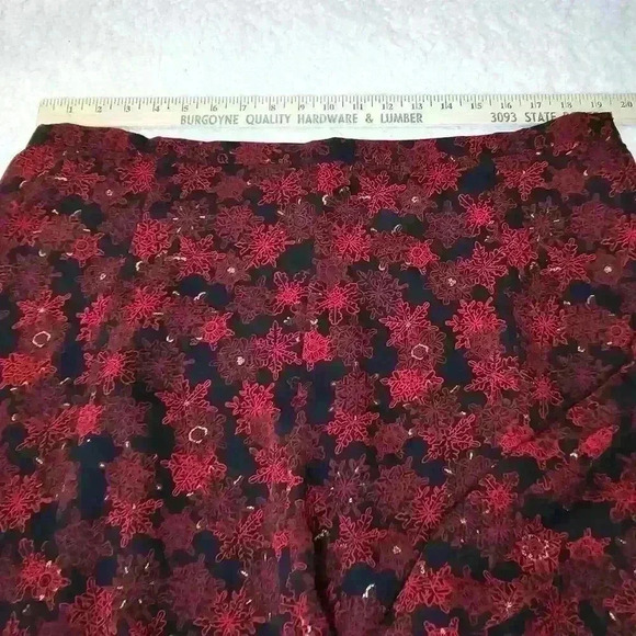 Jaclyn Smith Skirt Womens 1X Black Red Lined Side Zip Whimsygoth Witchy - Picture 3 of 14